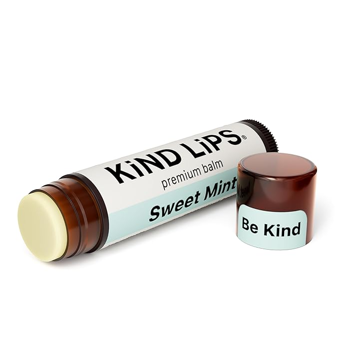 Kind Lips Lip Balm - Nourishing & Moisturizing Lip Care for Dry Lips Made from, Shea Butter, Beeswax with Vitamin E |Sweet Mint Flavor | 0.15 Ounce Single Tube