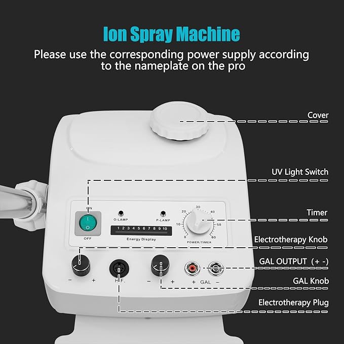 Professional 4in1 Ozone Face Steamer for Deep Hydration with Magnifying Lamp, High Frequency Galvanic for Beauty Spa Shop