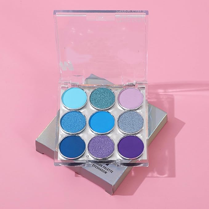 Mattew Eyeshadow Palette 9 Colors Cool Toned Matte Glitter Eyeshadow Palette (Color 03)