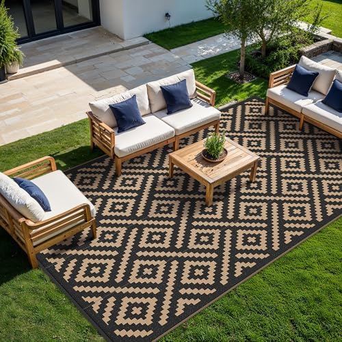 GENIMO Outdoor Rug, Waterproof Plastic Rugs 10'x14' - Image 2