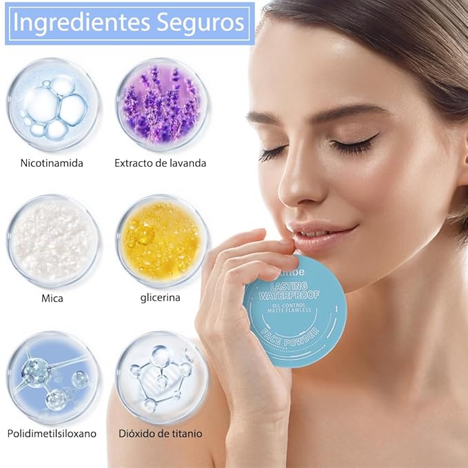 Maycheer Face Powder- Lasting Waterproof Face Powder-Maycheer Setting Powder Oil Absorbing Compact for Face (02, M)