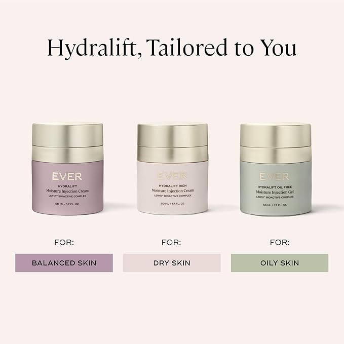 EVER Oil-Free Face Cream (Oily Skin)- Overnight Renewal Facial Lotion, Instant Face Lift Cream, Smooths Fine Lines, Restores Skin Elasticity, Packed with Hyaluronic Acid, Bakuchiol, and Peptides