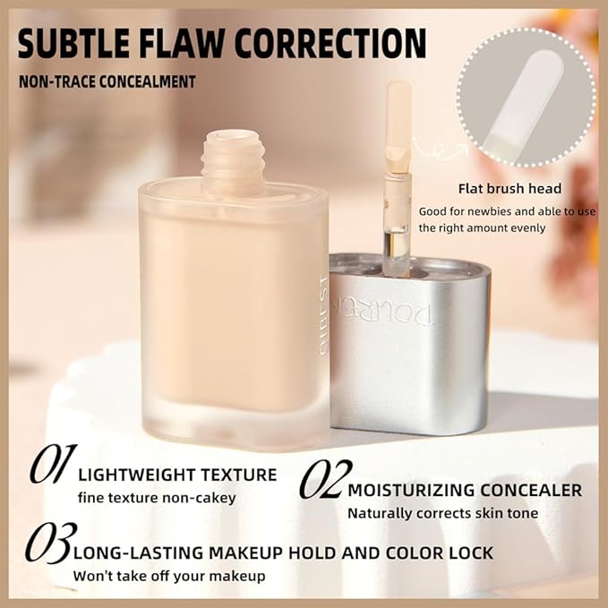 AKARY Moisturizing Precision Concealer, Lightweight & Breathable Cover-up Cream Moist Concealer, Cover Dark Circles Multi-Use Camouflage Cream, Creamy Texture Full Coverage Conceals(02#Skin Tone)