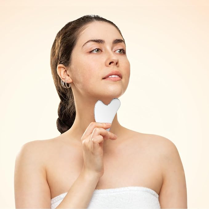 Stainless Steel Gua Sha Facial Tools Heart Shaped Guasha for Face Metal Gua Sha Tighten Skin Massage Guasha Beauty Tool for Body Eyes Neck
