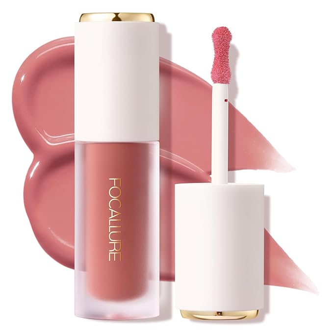 FOCALLURE Silky Cream Liquid Blush,Leaving a Matte Dewy Makeup Look,Easy to Apply and Create a Natural Flush,Long Lasting and Lightweight Cheek Blush Face Makeup,SOFT SERVE