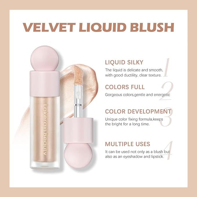 Erinde Liquid Highlighter Makeup, Face Highlighter Bronzer Makeup Stick, Natural Glossy Finish, Lightweight Blendable Silky Smooth Cream Face Illuminator Makeup, Cruelty-free, 02# STARLIGHT