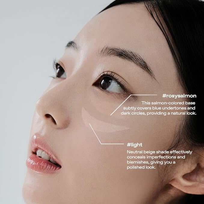 not dry concealer #light #rosysalmon : Vegan-Free, hypoallergenic, premium dual-ended concealer, expertly crafted to flawlessly cover blemishes and dark circles, 0.4 Oz