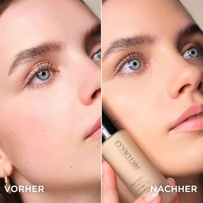 ARTDECO Perfect Teint Foundation - Soft Vanilla N°12 - Lightweight Liquid Formula - Medium to Full Coverage - Without Mask-Like Effect - Conceals Imperfections - Vegan Makeup - Hyaluron - 0.67 Fl Oz