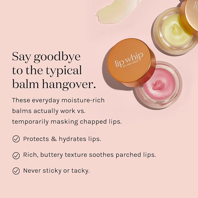 Kari Gran Lip Whip | Moisturizing Lip Balm with Organic Oils | Glossy Sheen + Peppermint | Rich Buttery Texture, Hydrates & Protects | Non-GMO, Organic Ingredients, Made in USA (Naked Peppermint)