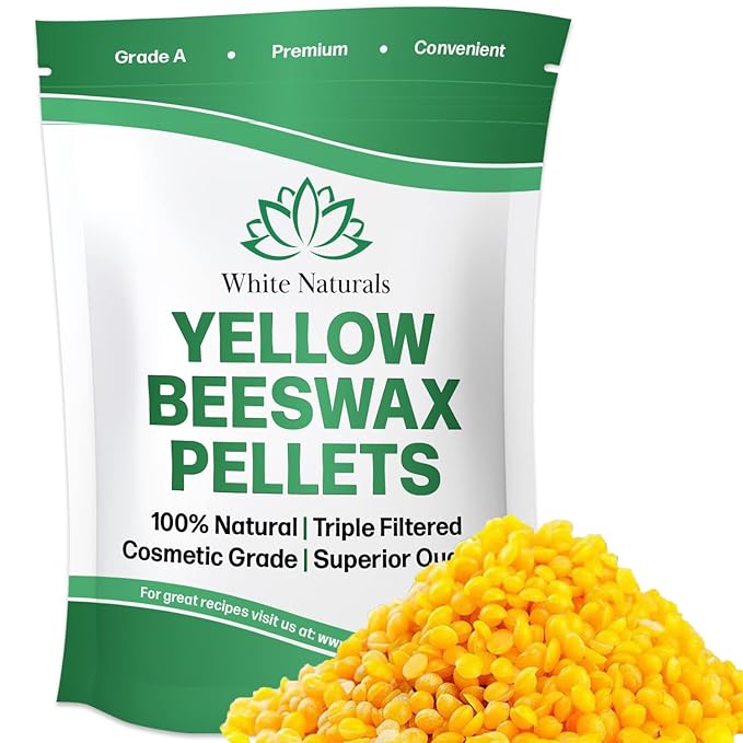 Yellow Beeswax Pellets 1lb (16oz), Pure, Natural, Cosmetic Grade, Organic, Bees Wax Pastilles, Triple Filtered, Great For Candle Making, Soap, Food Wrap, DIY Lip Balms, Lotions