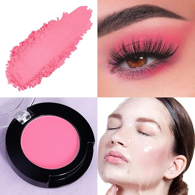 Monochrome Matte Eyeshadow Makeup Palette, Highly Pigmented Pink Red Eyeshadow Palette, Matte Pressed Powder Eye shadow Make up, Single Vegan Eye Shadow, Daily Evening Women Girls Makeup Eyeshadow 5#