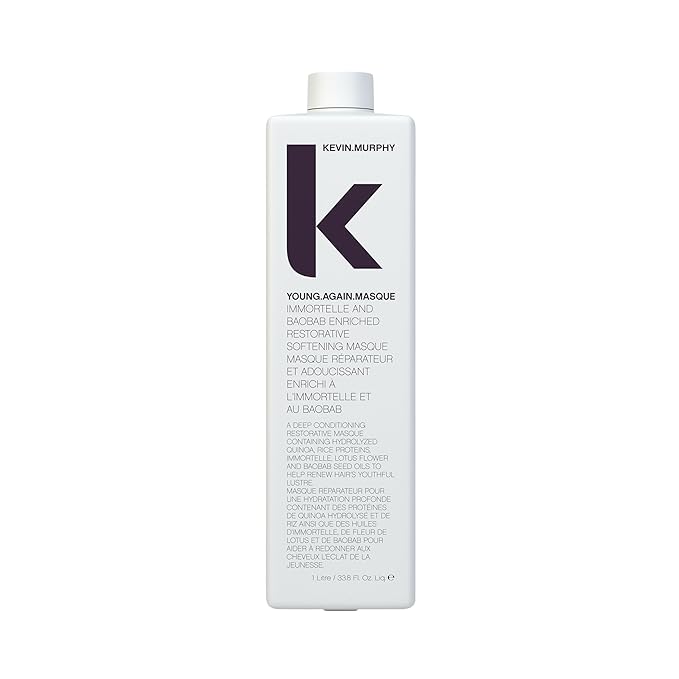 KEVIN.MURPHY YOUNG.AGAIN.MASQUE - Hair Masque for Damaged Hair - For Dry, Damaged, Brittle Hair - Deep Conditioning Masque - With Immortelle & Baobab Seed Oil - 1 L / 33.8 fl oz