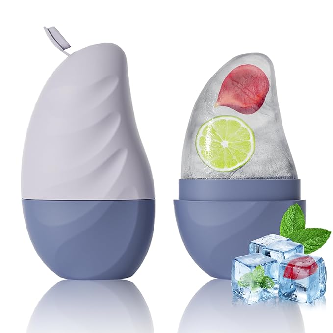 Silicone Facial Ice Cube Roller Massager, Facial Beauty Care Tool, Reusable Face Ice Mold - Brighten Skin, Reduce Puffiness for Face & Eyes (Purple)