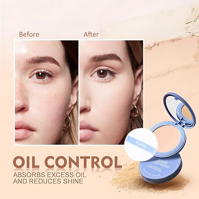 Oil Control Matte Perfection Face Pressed Powder, Matte Smooth Flawless Setting Powder Makeup, Polvo Compacto De Maquillaje, Waterproof Long Lasting, Cruelty Free, 0.35Oz (20 Ivory, 1)