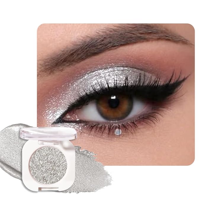 Slive Single Glitter Eyeshadow Makeup, Neutral Powde Eye Shadow for Women, Slive Shimmer Singles Eyeshadow Palette Pigmented Waterproof, sombras para ojos, Girls Monochrome Eyeshadows Gift 12