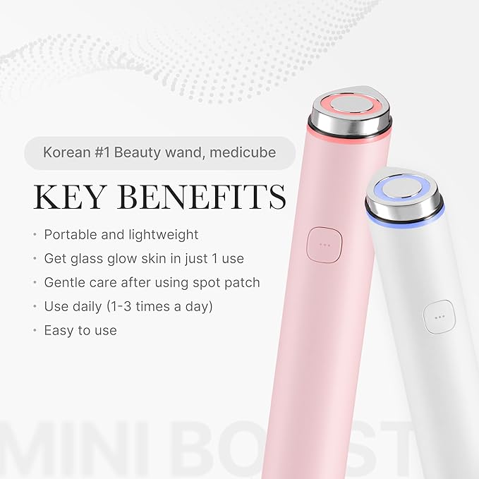 medicube Mini Booster Pro Pink | Affordable at-Home Facial Skin Care Tool for Beginners - Portable Glow Booster for Glass Skin, Boosting Skin Care Absorption, Skin Care for Teens, Korean Skin Care
