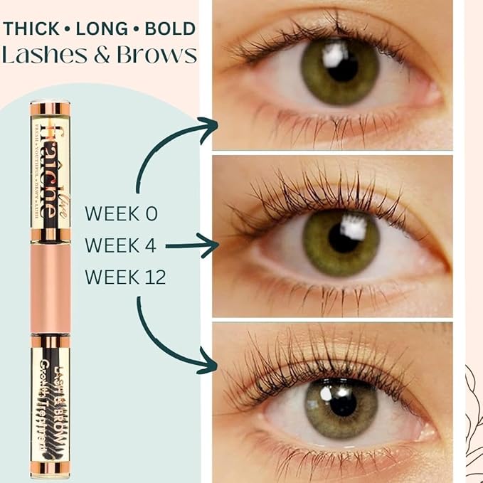 Organic Castor Oil Lash Serum for Hair Growth, 100% Pure Eyebrow Eyelash Growth Serum, Cold Pressed Hexane Free (2oz Glass Bottle + FILLED Mascara Tube)