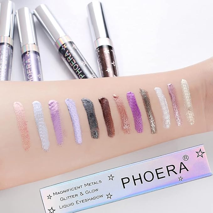 Glitter Eyeshadow，Makeup For Eyes Liquid Shimmer Sparkle Glow Light Colors Pencil Stick Shiny Long Lasting Waterproof Shining Eye Shadow Sets Metallic Pigments Metals Gloss Sparkling Pen Kit (A108)