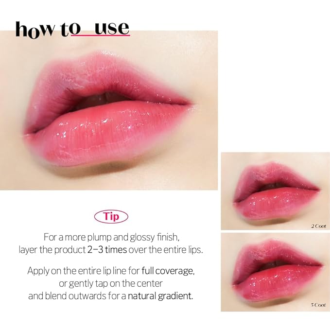 ETUDE Dear Darling Oil Tint #1 Real Cherry 4.2g | High Moisturizing and Strong Hydrating Lip Oil/Lip Gloss | Smooth and Moist Lips | Non-Sticky Lip Oil Tint For Dry Lips | K-beauty