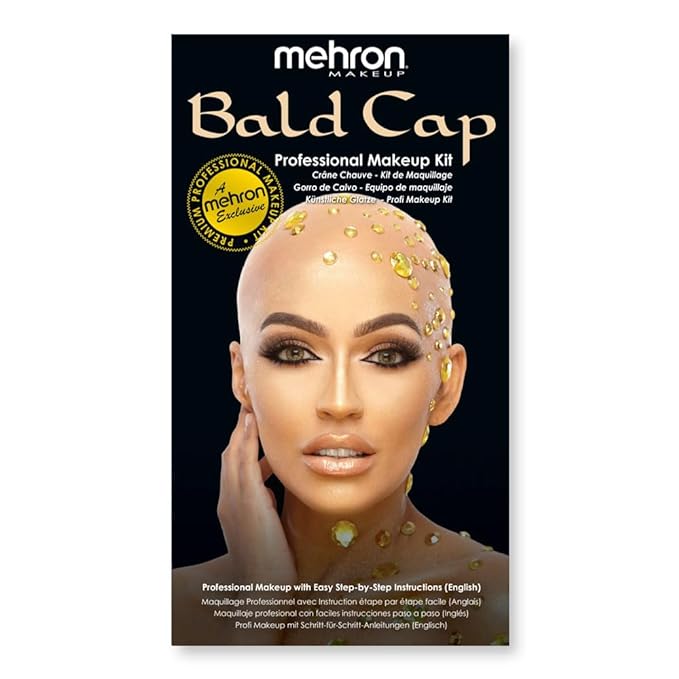 Mehron Makeup Premium Character Kits| Makeup Kits for Halloween & Cosplay| Made in the USA | Complete Makeup Kit | Includes all Makeup, Tools, & Instructions on How to Create the Look | (Bald Cap)
