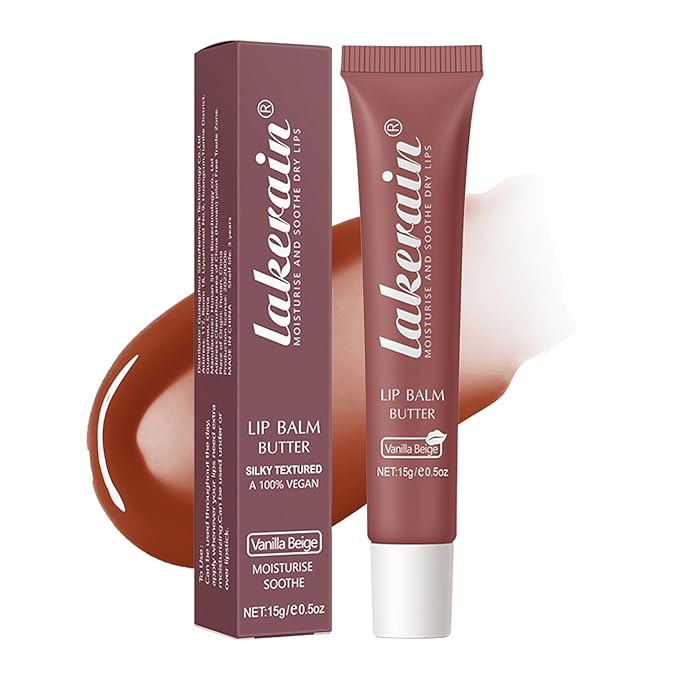 Lip Butter Balm, Day/Night Hydrating Lip Mask, Moisturizing Lip Balm Butter, Ultra-Nourishing Lip Care Moisturizer, Lip Butter Gloss Shine Lip Glow Oil Makeup#2 Vanilla Beige