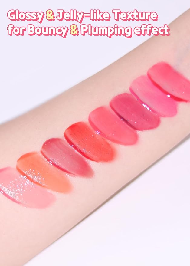 COLORGRAM Juicy Drop Tint 07 Cool Peach | Juicy Lip Gloss, Glowing Lip Stain with Fruity Colors, Buildable & Blendable, Highly Pigmented