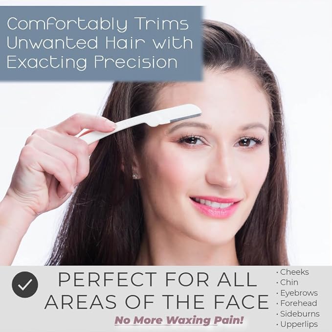 Dermaplaning Tool (9 Count) – Easy to Use Dermaplane Razor for Face – Precision Facial Razor for Eyebrows & Peach Fuzz - Gentle Exfoliating Shaver for Smooth, Radiant Skin