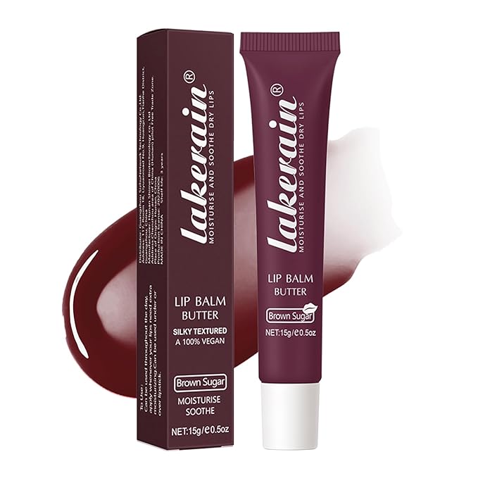 Lip Butter Balm, Day/Night Hydrating Lip Mask, Moisturizing Lip Balm Butter, Ultra-Nourishing Lip Care Moisturizer, Lip Butter Gloss Shine Lip Glow Oil Makeup#3 Brown Sugar