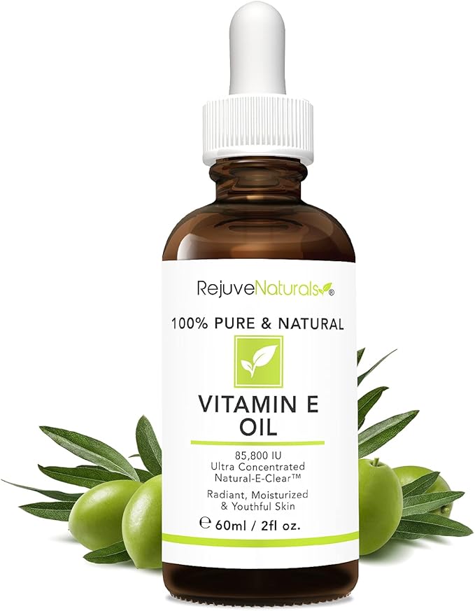 Vitamin E Oil - 100% Pure & Natural, 85,800 IU. Repair Dry, Damaged Skin from Surgery & Acne, Age Spots & Wrinkles. Boost Collagen for Moisturized, Youthful-looking Skin. d-alpha tocopherol, 2 Fl Oz