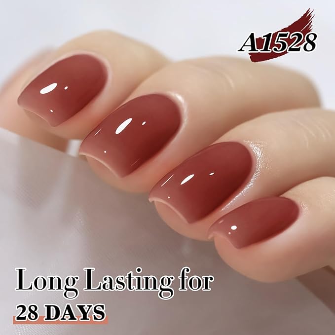 Double Rhythm 0.50 OZ Translucent Gel Polish Same Color Same Bottle Sheer Pastel Neutral Natural Milky 15 ML Jelly UV Nail Art DIY at Home (Deep Purple-A1528)