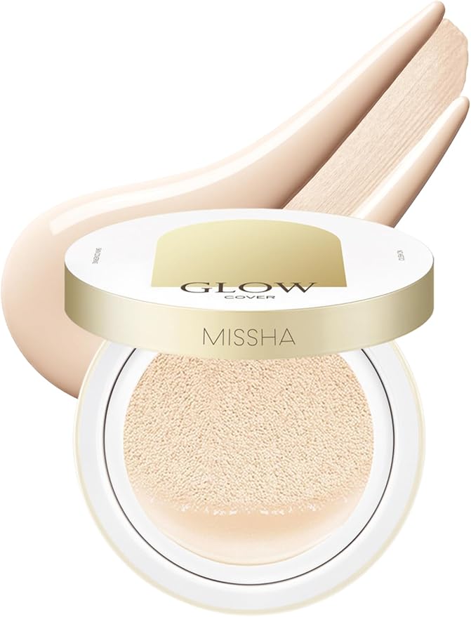 MISSHA Glow Cushion No.13 Light Beige for Fair Skin Radiant & Moisturizing Skin with Buildable Coverage