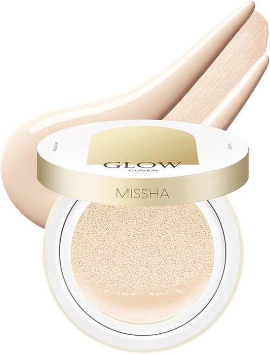 MISSHA Glow Cushion No.13 Light Beige for Fair Skin Radiant & Moisturizing Skin with Buildable Coverage
