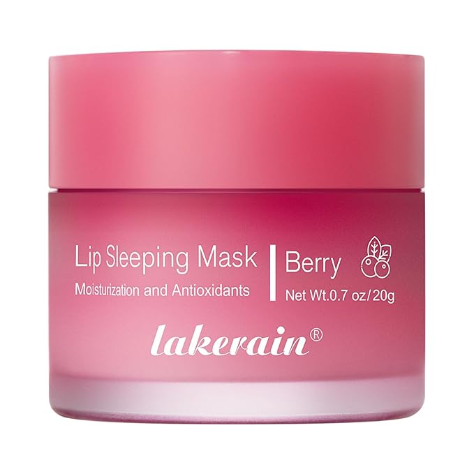 Hydrating Lip Sleeping Mask - Day and Night Repair Lip Balm for Chapped Dry Lips - Reduce Lip Lines, Enhance Lip Color, Hydrate & Plump Lips Care Lip Mask (Berry)