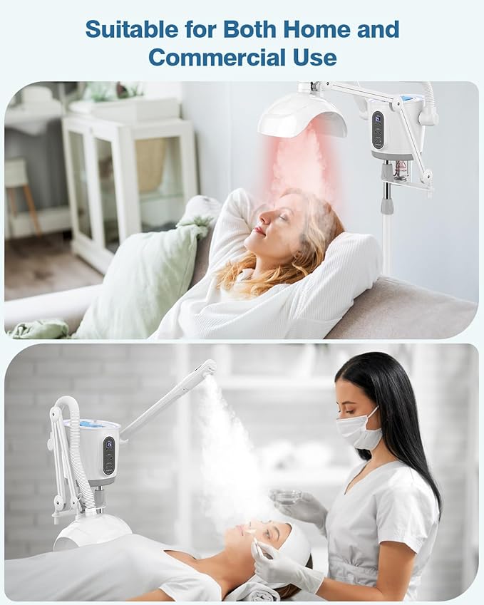 Kingsteam Professional Hot and Cold Facial Steamer，Nano Water Mist, Large Capacity Steam, 30 Min Timer, Deep Cleansing, Designed for Beauty Salon, Skin Clinic, Professional Salon, Home