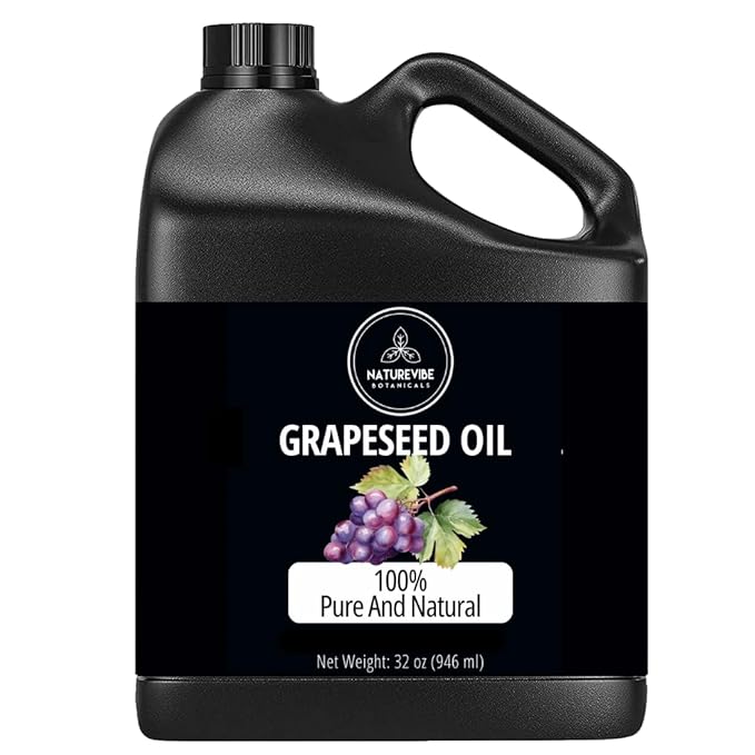 Naturevibe Botanicals Grapeseed Oil 32 Ounces | 100% Pure and Natural | Great for Skin Care and Hair Care