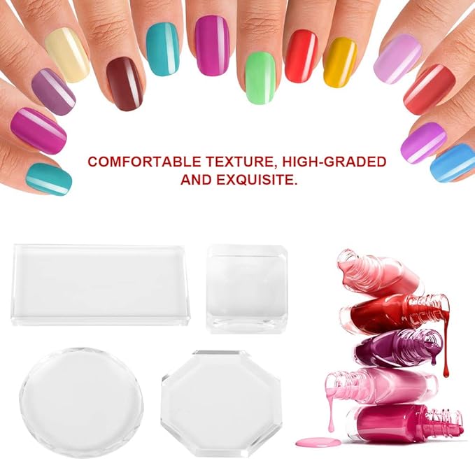 Glass Nail Art Palette Transparent Paint Drawing Colorful Paint Tray for Beauty Personal Care Drawing Color Dish DIY Nail Art Accessories Tools(02)