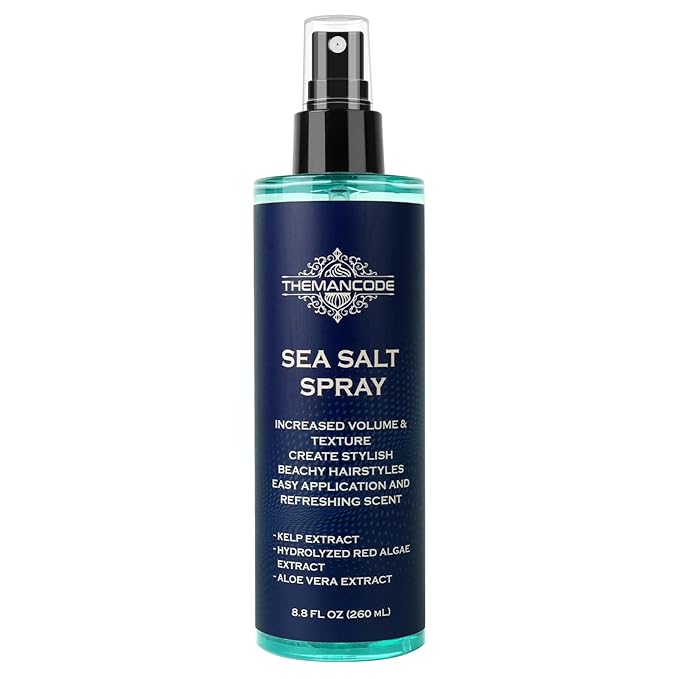 Sea Salt Spray for Men, Texturizing Hairspray, Stocking Stuffers for Man, Surf Spray Adds Instant Volume, Light Hold Thickness, Travel Essentials, Christmas Gift for Men, 8.8 Oz