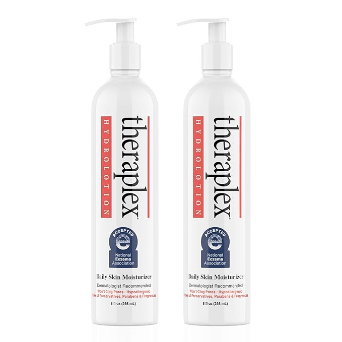 Theraplex Hydrolotion - Dermatologist-Recommended Eczema Lotion, Best Lotion for Severely Dry Skin, Body Lotion without Chemicals, Hypoallergenic, 24-Hour Hydration for Sensitive Skin 2 Pack