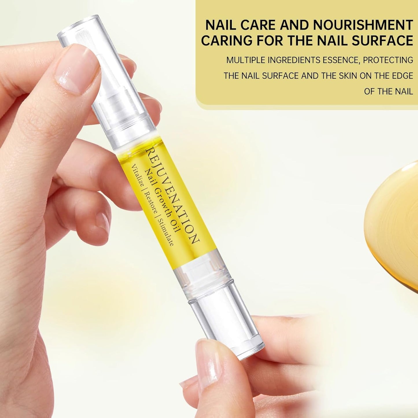 Nail Growth Oil, Rejuvenation Nail Oil Pen, Natural Rejuvenation, Instant Nail Strength, Cuticle Oil for Nails, Nail Strengthener for Moisturize Strengthen Brighten Nails Care (3pcs)