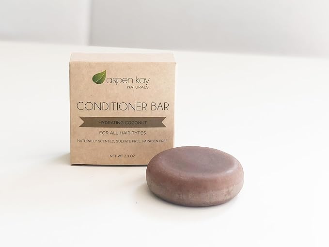 Coconut & Argan Oil Conditioner Bar, Deep Moisturizing for Dry Damaged Hair. Hydrating & Nourishing Solid Conditioner for Curly, Coily & Color Treated Hair, Vegan & Sulfate free, USA Made. 2.3 oz.
