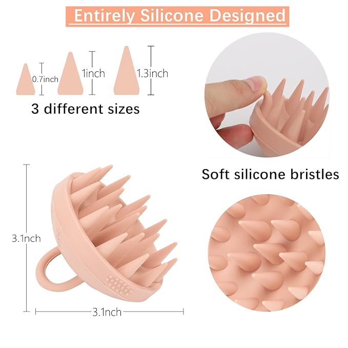 BTYMS Silicone Scalp Massager Hair Scrubber Shampoo Brush Exfoliating Hair Wash Cleansing Dandruff Brush for Shower