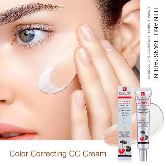 Color Correcting CC Cream,Invisible Pores Cream Foundation And nvisible Pores Concealer,CC Cream Foundation Rich In Centella Asiatic,Moisturizing And Waterproof CC Cream With Spf 25(LIGHT)