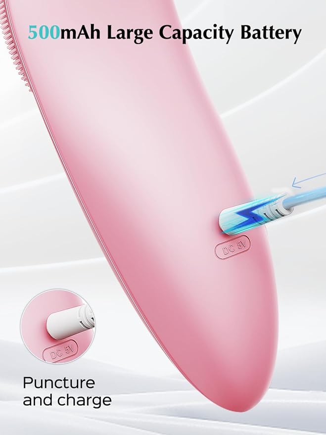 COSLUS Facial Cleansing Brush Silicone Face Scrubber: Waterproof Rechargeable Face Wash Brush, 4 Cleansing Modes, Electric Face Exfoliator for Men Women Cleaning, Exfoliating, Massaging