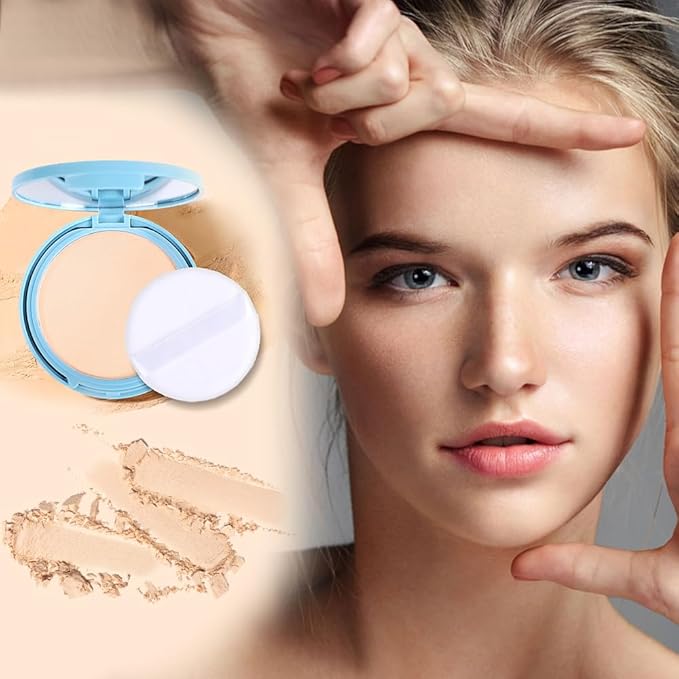 Maycheer Face Powder- Lasting Waterproof Face Powder-Maycheer Setting Powder Oil Absorbing Compact for Face (03, M)