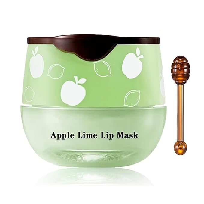 1PCS Bee Lip Balm Honey Pot, Moisturizing Lip Balm Overnight Lip Sleeping Mask Lip Scrubs Exfoliator, Hydrating Prevention Dry and Crack Lips, Lip Repair Nourishes the Lip Skin