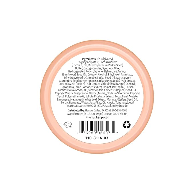 Hempz Hydrating Lip Sleeping Mask - Sweet Pineapple & Honey Melon (.70 Oz.) | Overnight Hydrating Lip Balm with Sweet Pineapple & Honey Melon Herbal Lip Sunscreen .15 oz. SPF 15