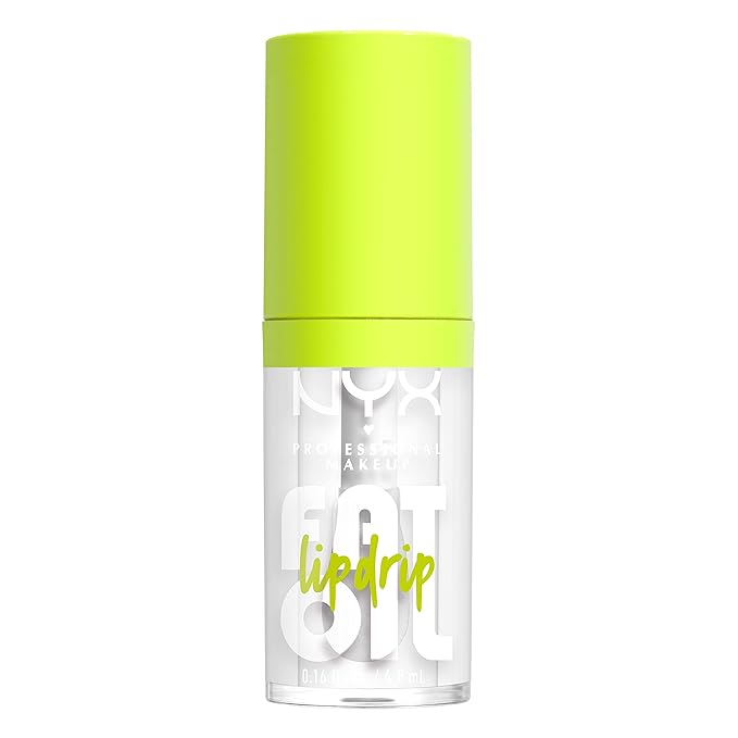 NYX PROFESSIONAL MAKEUP Fat Oil Lip Drip, Moisturizing Lip Oil Gloss, Vegan Tinted Formula, Up to 12 HR Hydration - My Main (Clear)