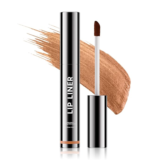 OETUIOW Lip Stain, Lip Liner, Waterproof Moisturizing Long-Lasting, Non-Stick Cup for Women All Skin Types, Cocoa Color