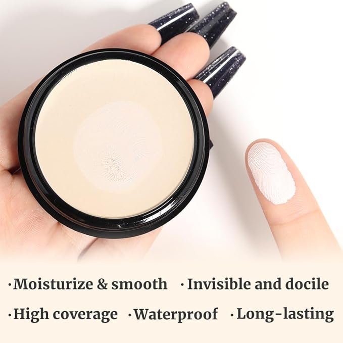 Kaely Color Correcting Concealer,Cream Pot Concealer Full Coverage,under Eye Concealer Palette for Conceals Dark Circles,Waterproof Foundation Face Makeup,02 Fair