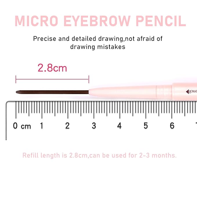 Eyebrow Pencil Dark Brown,Eyebrow Pencils for Women,Micro Brow Pencil Waterproof Smudgeproof,Ultra-Precise Tip Long-Lasting Brow Pencils for Natural Eye Brows,Built-In Spoolie Brush,03 Dark Brown.